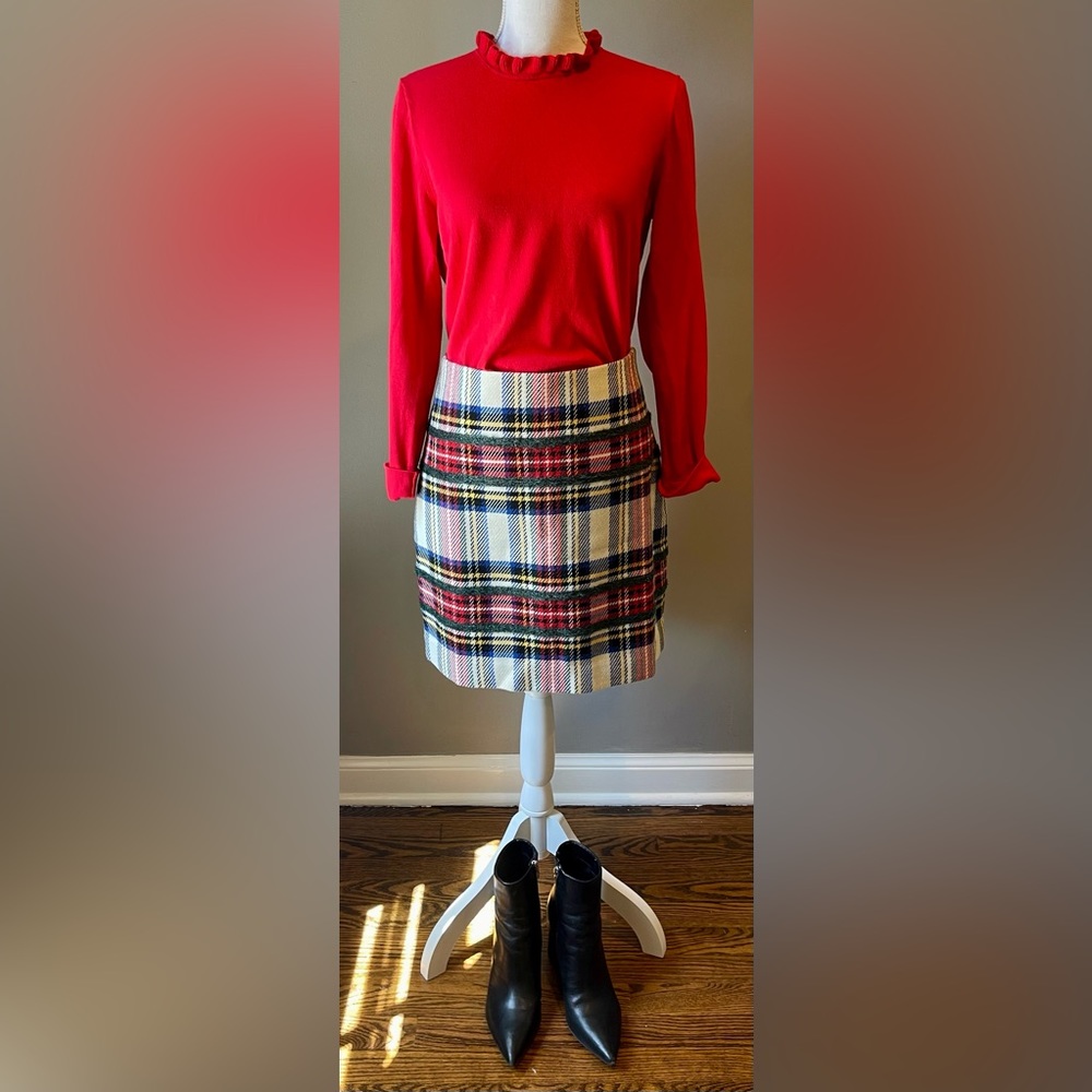 J Crew - NWT Lurex® Mini Skirt in “Snowy Stewart Tartan,” 6
